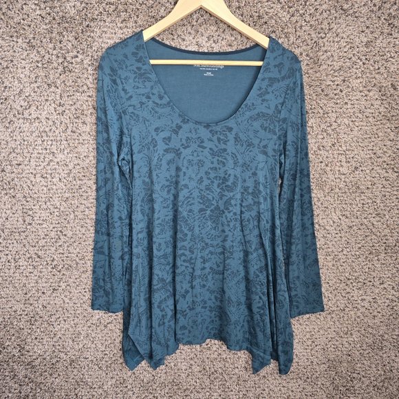 Soft Surroundings Top Womens Small Blue Timely Paisley Print Scoop Neck Tunic - Picture 1 of 7